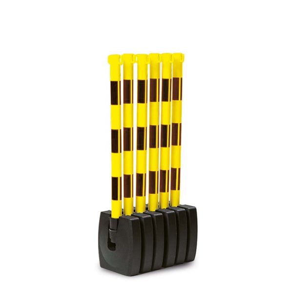 Ketten-Warnständer-Set | GUARDA-Flex | gelb-schwarz eingeklappt