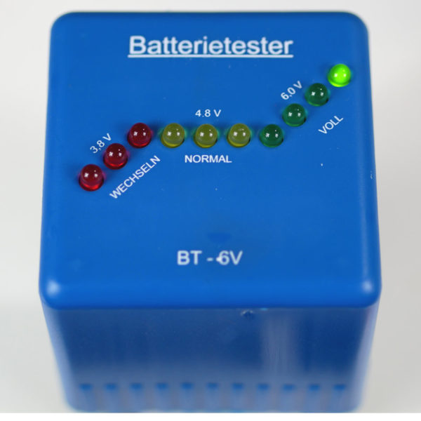Batterietester BT 6V für Blockbatterien IEC4R25 LED Wemas 30404