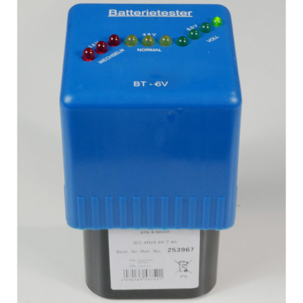 Batterietester BT 6V für Blockbatterien IEC4R25 Test Wemas 30404