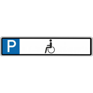 Parkplatzschild Text: Behinderte