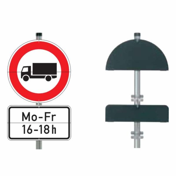 Klappschild in geteilter Ausführung