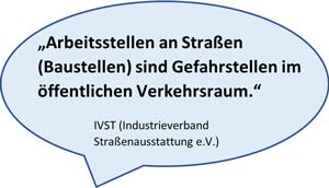 Gefahrstellen an Baustellen und Arbeitsstellen.