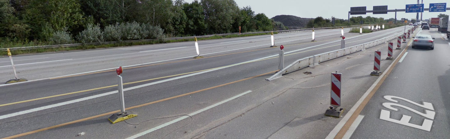 Ein Positivbeispiel für die Baustellensicherung an Autobahnen.