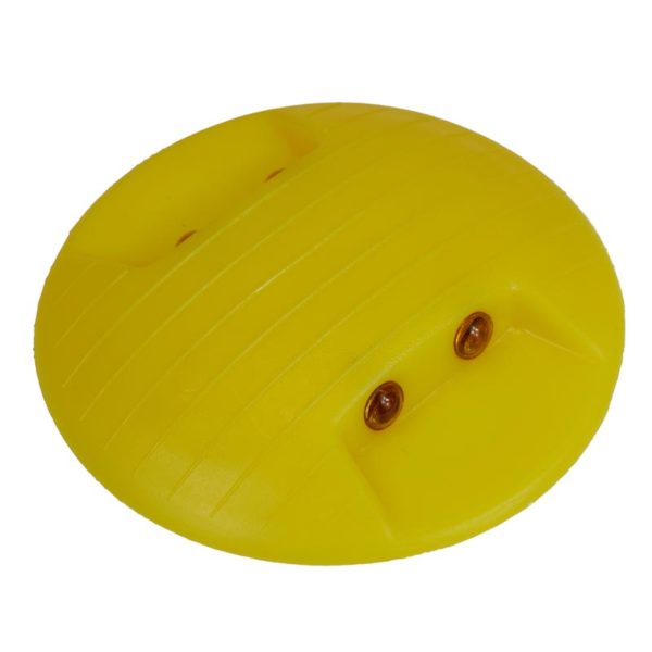 Markierungsnägel aus Kunststoff zum Aufkleben | Gelb mit vier Linsen