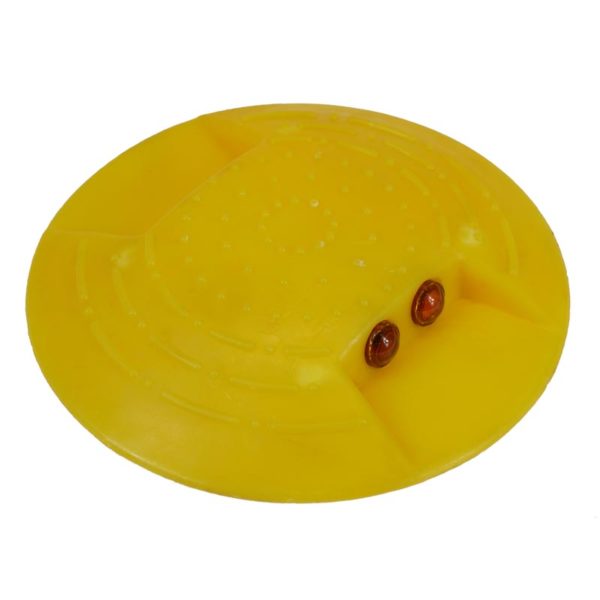 Markierungsnägel aus Kunststoff zum Aufkleben | Gelb mit zwei Linsen