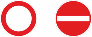 Nutzung der Verkehrszeichen 250 und 267 an Straßensperrungen.