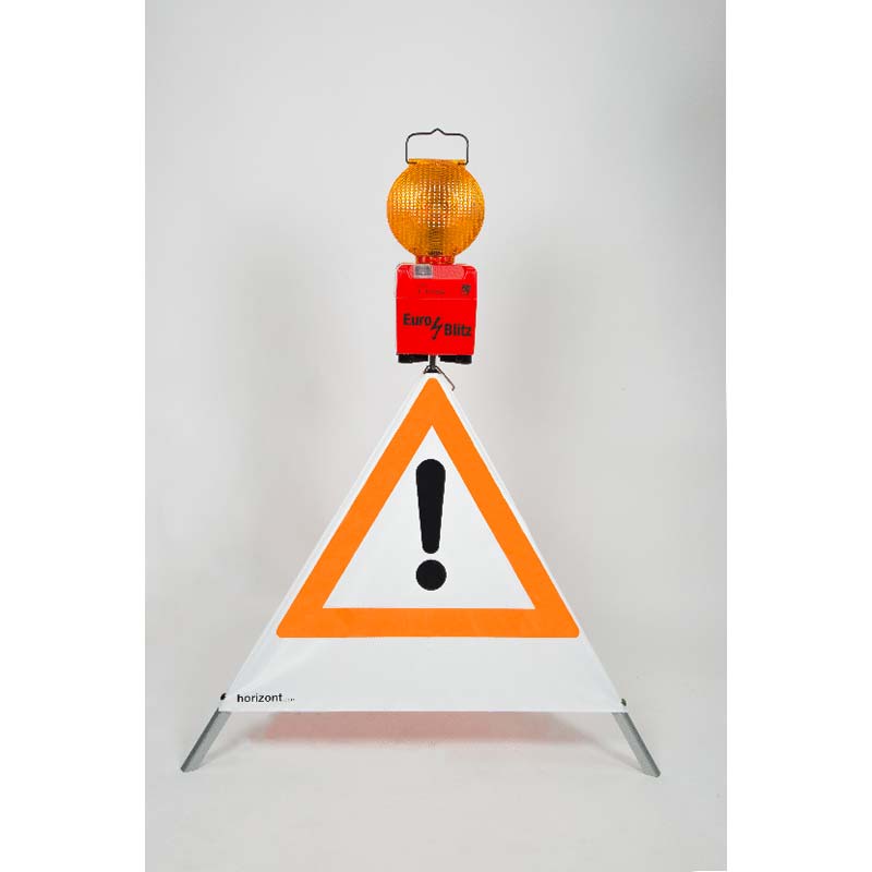 70cm SL Faltsignal mit Symbol Gefahrenstelle und Text "Mäharbeiten" 