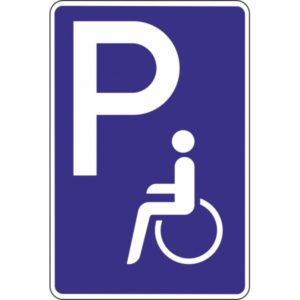 Parkplatzhinweisschild P2 Schwerbehinderte