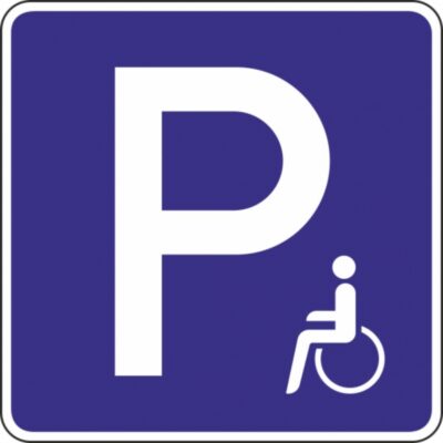 Parkplatzhinweisschild P6 Schwerbehinderte