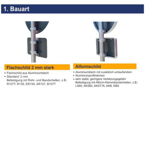 Radwegzeichen RWS 1 Fahrrad | Bauarten