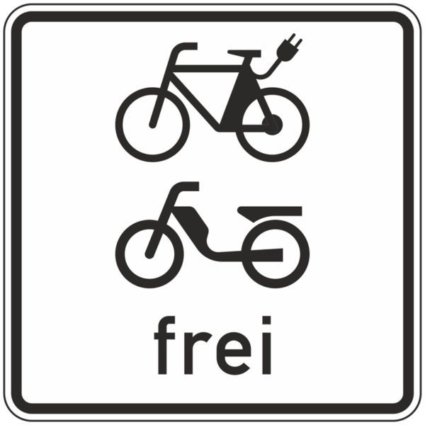 Verkehrszeichen 1022-15 E-Bikes und Mofas frei | gemäß StVO