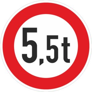 Verkehrszeichen 262 Verbot für Fahrzeuge über angegebene tatsächliche Masse | gemäß StVO