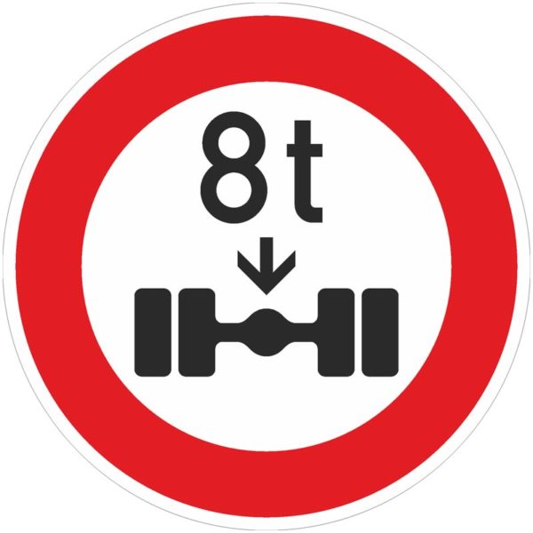 Verkehrszeichen 263 Verbot für Fahrzeuge über angegebene tatsächliche Achslast | gemäß StVO