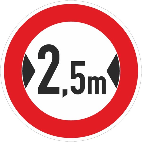 Verkehrszeichen 264 Verbot für Fahrzeuge über angegebene tatsächliche Breite | 
gemäß StVO