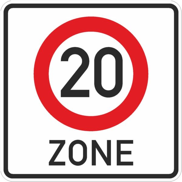Verkehrszeichen 274.1-20 Beginn einer Tempo 20 Zone in verkehrsberuhigten Geschäftsbereichen | gemäß StVO