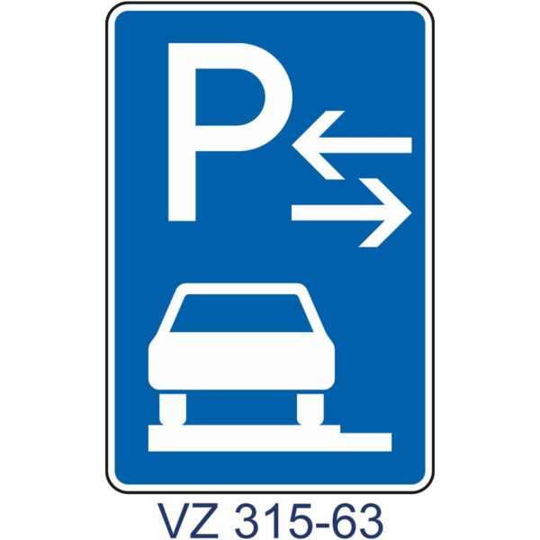 Verkehrszeichen 315-62 Parken auf Gehwegen ganz in Fahrtrichtung links | Mitte