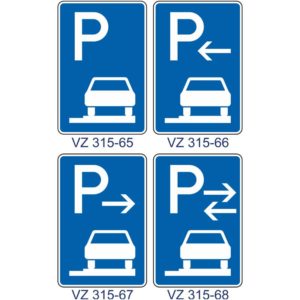Verkehrszeichen 315-65 – 315-68 Parken auf Gehwegen ganz in Fahrtrichtung rechts | gemäß StVO