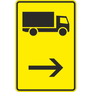 Verkehrszeichen 422-20 Wegweiser für Kfz mit einer zul. Gesamtmasse über 3,5 t, hier rechts | gemäß StVO