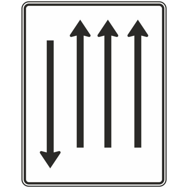 Verkehrszeichen 522-37 Fahrstreifentafel mit Gegenverkehr | gemäß StVO