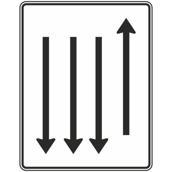 Verkehrszeichen 522-38 Fahrstreifentafel mit Gegenverkehr | gemäß StVO