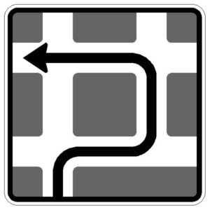 Verkehrszeichen 590-10 Blockumfahrung rechts-links-links | gemäß StVO
