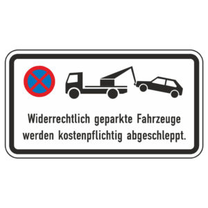 Warn- und Hinweisschild WH 14.1 Widerrechtlich geparkte Fahrzeuge werden kostenpflichtig abgeschleppt