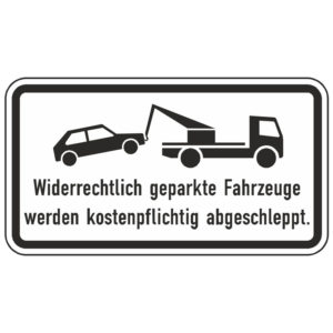 Warn- und Hinweisschild WH 14.2 Widerrechtlich geparkte Fahrzeuge werden kostenpflichtig abgeschleppt