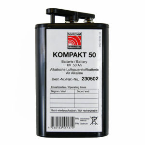 Luftsauerstoff-Batterie Kompakt 50, 6 V- / 50 Ah | Frontansicht