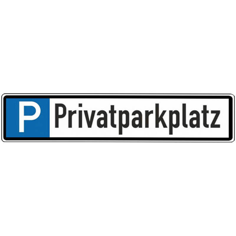Privatparkplatz mit individueller Kennzeichnung Text nach Wahl /