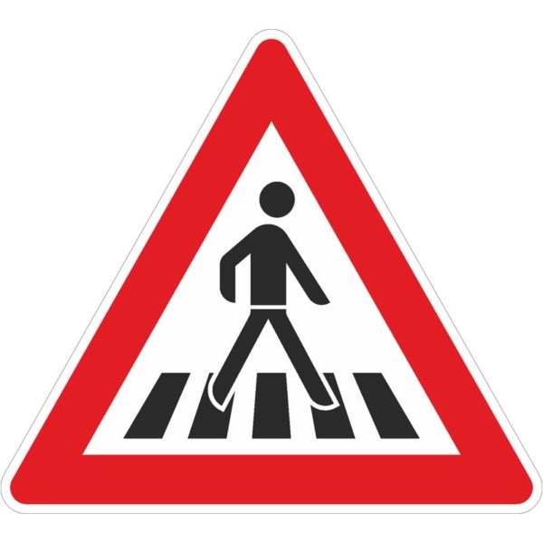 Verkehrszeichen 101-21 Fußgängerüberweg, Aufstellung links | gemäß StVO