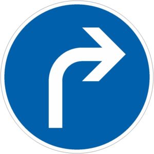 Verkehrszeichen 209 Vorgeschriebene Fahrtrichtung rechts | gemäß StVO