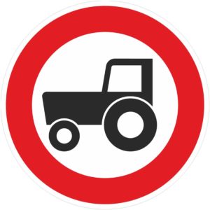 Verkehrszeichen 257-58 Verbot für Kraftfahrzeuge und Züge, die nicht schneller als 25 km/h fahren können oder dürfen | gemäß StVO