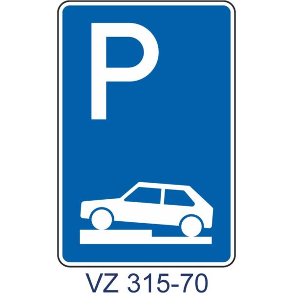 Verkehrszeichen 315-70 Parken auf Gehwegen halb quer zur Fahrtrichtung links | ohne Richtung
