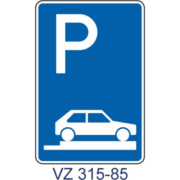 Verkehrszeichen 315-85 Parken auf Gehwegen ganz quer zur Fahrtrichtung rechts | ohne Richtung