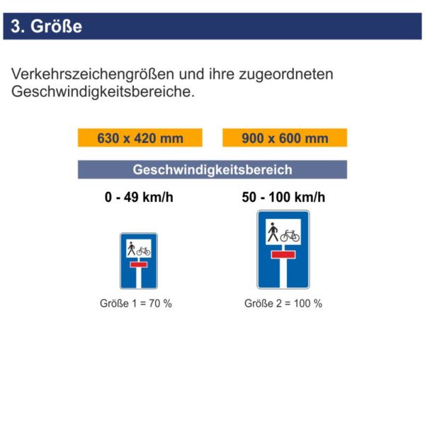 Verkehrszeichen 357-50 Für Radverkehr und Fußgänger durchlässige Sackgasse | Größen