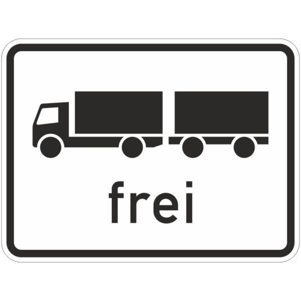 Verkehrszeichen 1024-13 Lastkraftwagen mit Anhänger frei | 
gemäß StVO