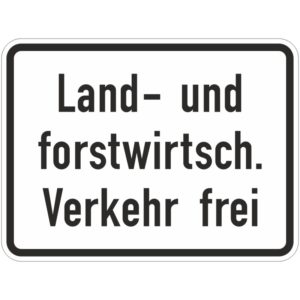 Verkehrszeichen 1026-38 Land- und forstwirtschaftlicher Verkehr frei | gemäß StVO