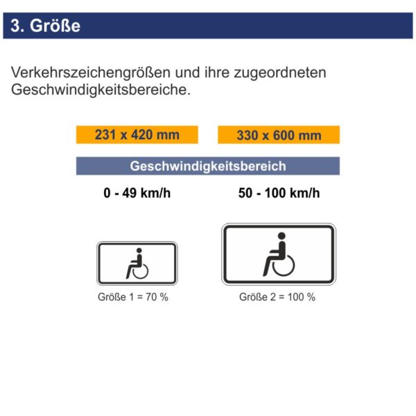 Verkehrszeichen 1044-10 Nur Schwerbehinderte und Sehbehinderte | Größen