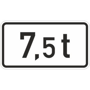 Verkehrszeichen 1053-33 Massenangabe – 7,5 t | 
gemäß StVO