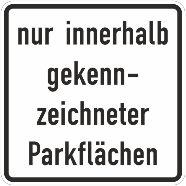 Verkehrszeichen 1053-52 Nur innerhalb gekennzeichneter Parkflächen | gemäß StVO