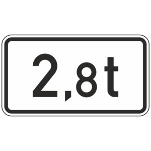 Verkehrszeichen 1060-33 Massenangabe 2,8 t | gemäß StVO