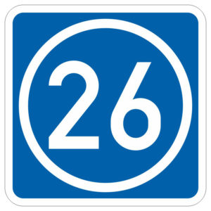 Verkehrszeichen 406-50 Knotenpunkte der Autobahnen, ein- oder zweistellig | gemäß StVO