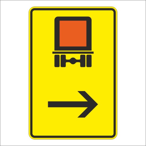 Verkehrszeichen 422-22 Wegweiser für kennzeichnungspflichtige Fahrzeuge mit gefährlichen Gütern, hier rechts | gemäß StVO