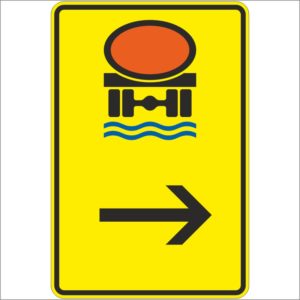 Verkehrszeichen 422-24 Wegweiser für Fahrzeuge mit Wassergefährdender Ladung hier rechts | gemäß StVO
