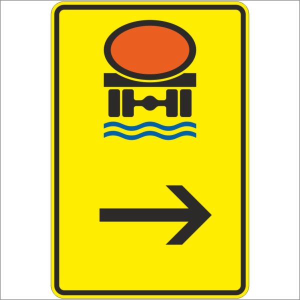 Verkehrszeichen 422-24 Wegweiser für Fahrzeuge mit Wassergefährdender Ladung hier rechts | gemäß StVO