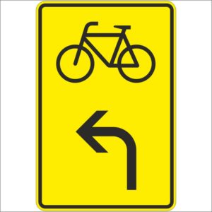 Verkehrszeichen 442-13 Vorwegweiser für Radverkehr, linksweisend | gemäß StVO