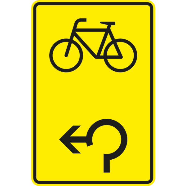 Verkehrszeichen 442-17 Vorwegweiser für Radverkehr im Kreisverkehr, linksweisend | gemäß StVO