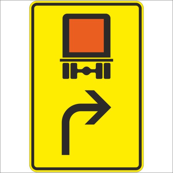 Verkehrszeichen 442-21 Vorwegweiser für kennzeichnungspflichtige Fahrzeuge mit gefährlichen Gütern, rechtsweisend | gemäß StVO