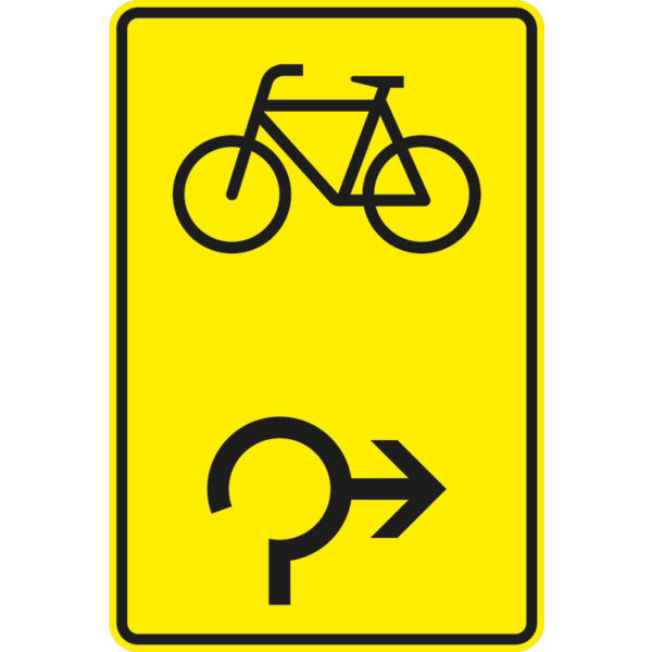 Verkehrszeichen 442-27 Vorwegweiser für Radverkehr im Kreisverkehr, rechtsweisend | gemäß StVO