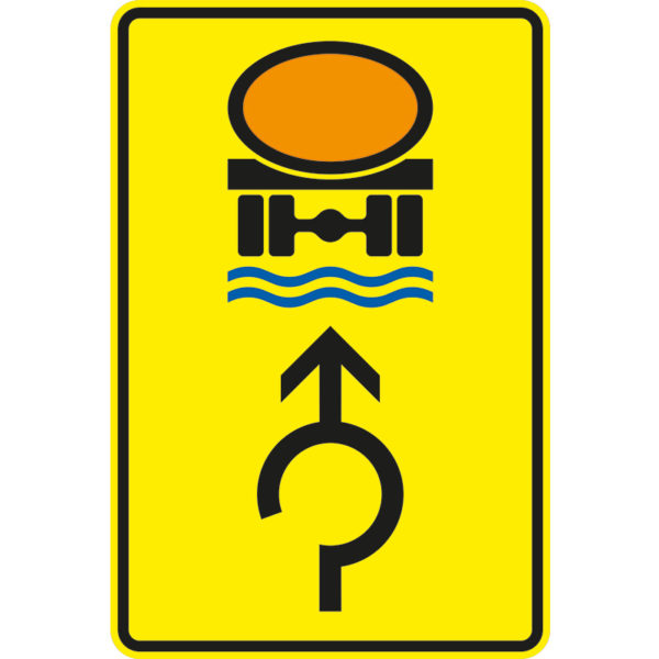Verkehrszeichen 442-32 Vorwegweiser für Fahrzeuge mit wassergefährdender Ladung im Kreisverkehr, geradeausweisend | gemäß StVO